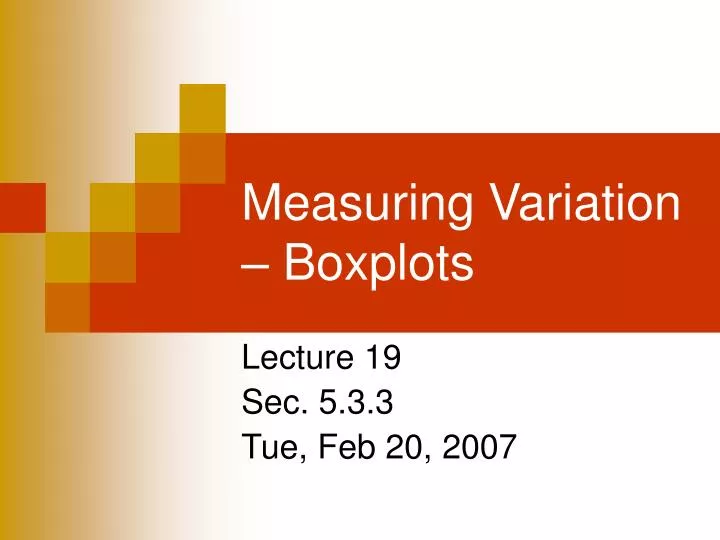 measuring variation boxplots