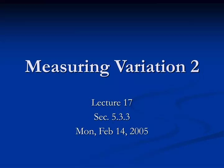 measuring variation 2