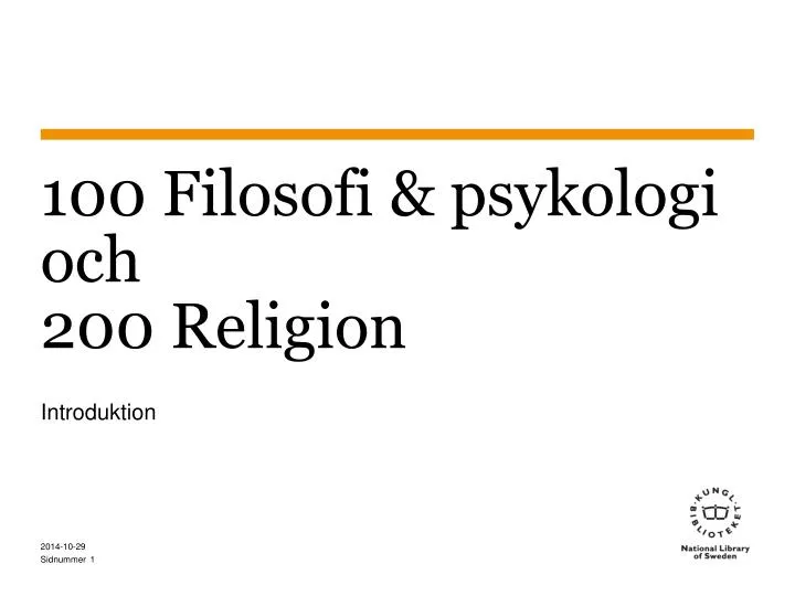 100 filosofi psykologi och 200 religion