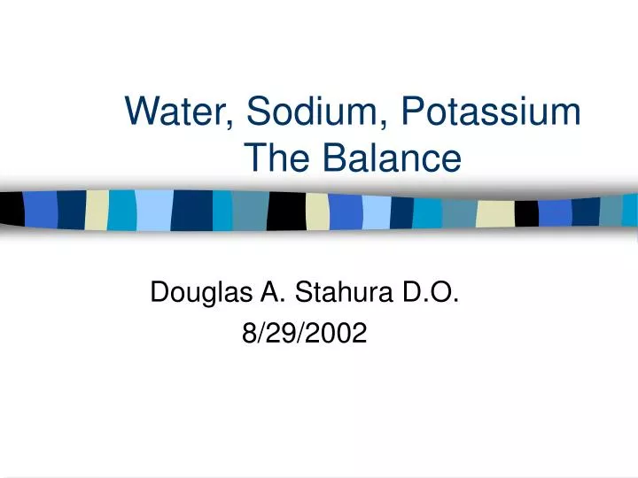 water sodium potassium the balance