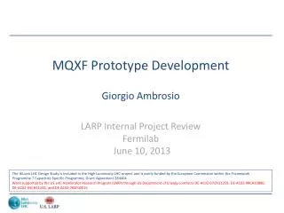 MQXF Prototype Development