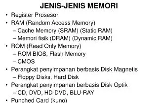 jenis jenis memori