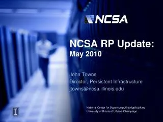 NCSA RP Update: May 2010