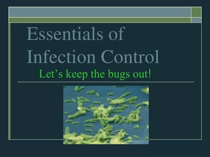 essentials of infection control