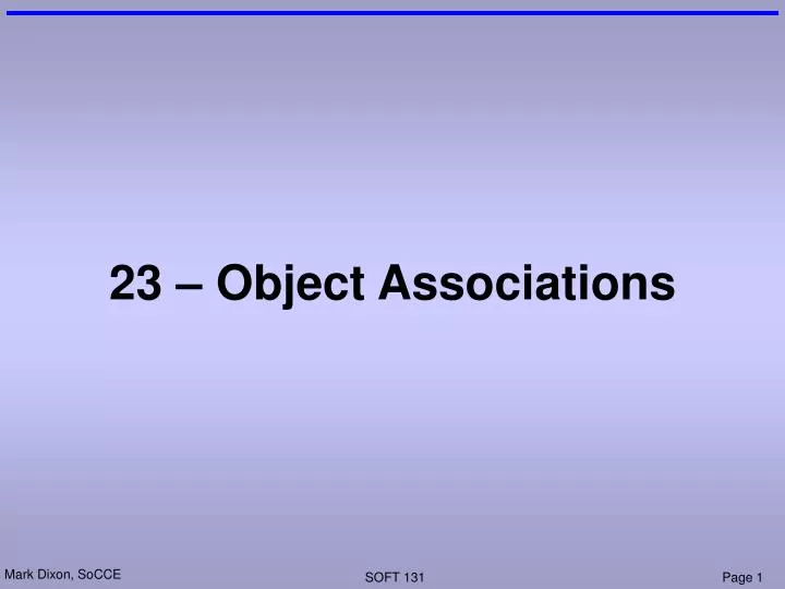 23 object associations