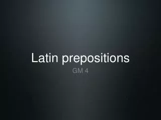 Latin prepositions