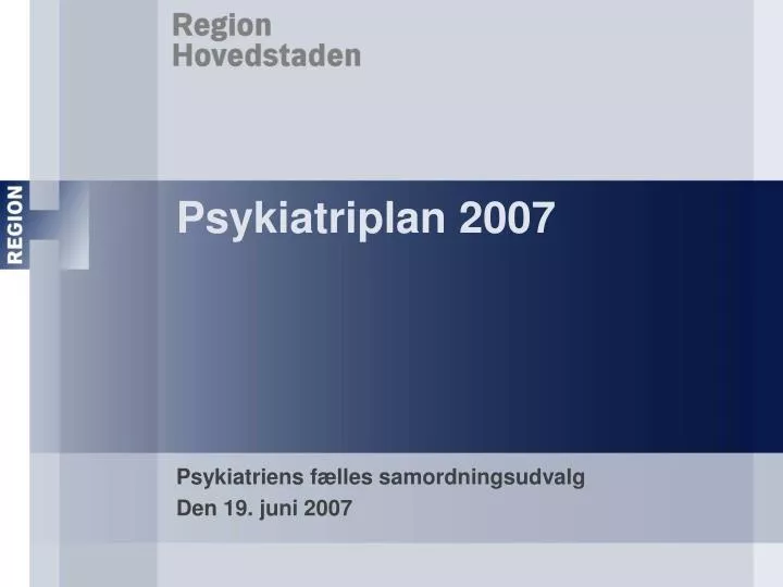 psykiatriplan 2007