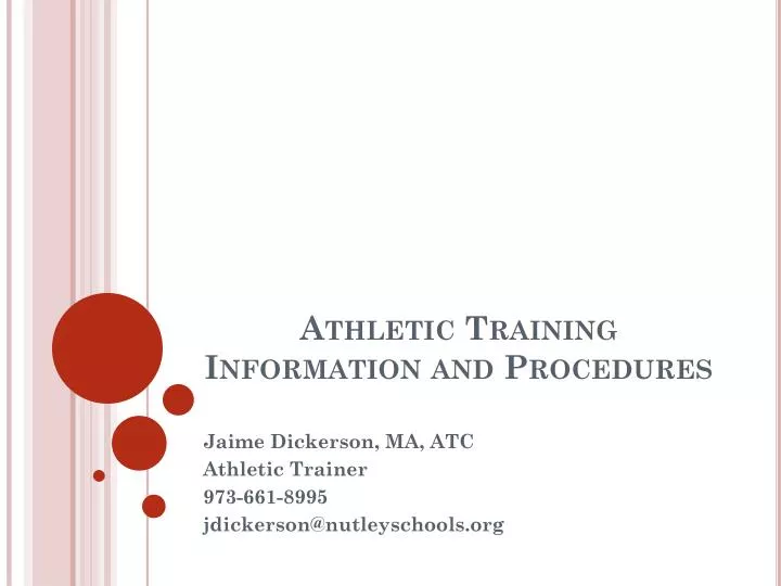 athletic training information and procedures