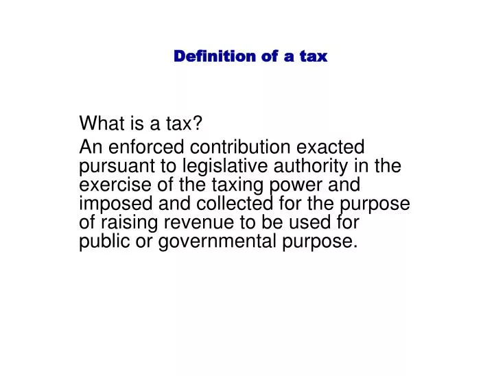 definition of a tax