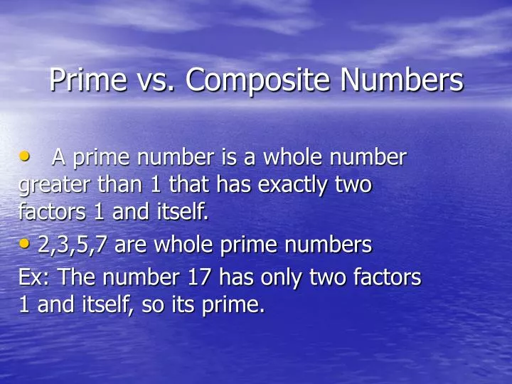 prime vs composite numbers
