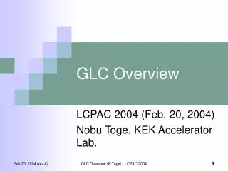 GLC Overview