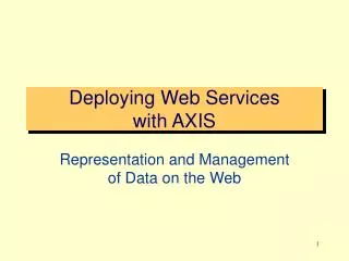 Deploying Web Services with AXIS