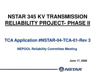 NSTAR 345 KV TRANSMISSION RELIABILITY PROJECT- PHASE II TCA Application #NSTAR-04-TCA-01-Rev 3