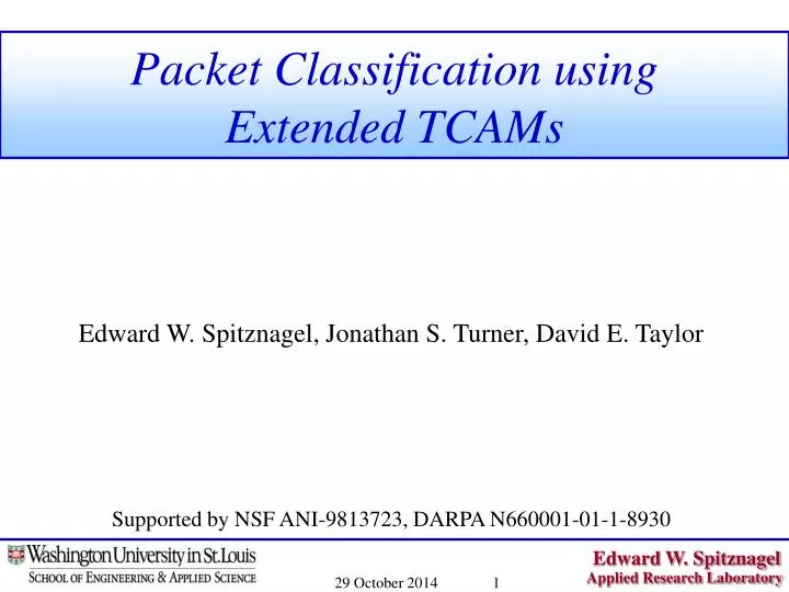 packet classification using extended tcams