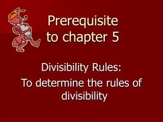 Prerequisite to chapter 5
