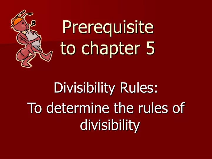 prerequisite to chapter 5
