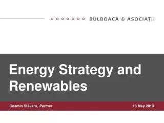 Energy Strategy and Renewables