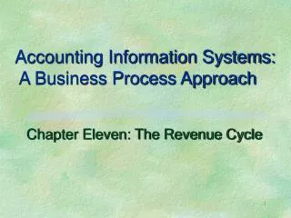 Accounting Information Systems: A Business Process Approach