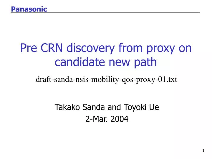 pre crn discovery from proxy on candidate new path