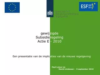 gewij zigde subsidie regeling actie e 2010