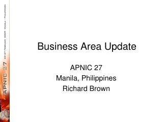 Business Area Update