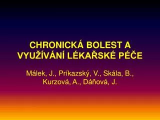 chronick bolest a vyu v n l ka sk p e
