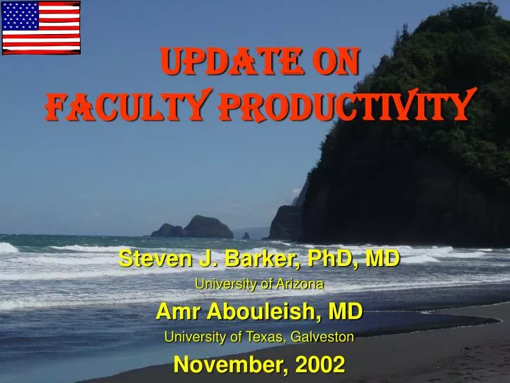 update on faculty productivity