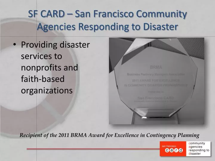 sf card san francisco community agencies responding to disaster