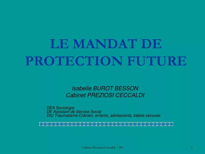 le mandat de protection future