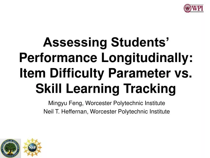 assessing students performance longitudinally item difficulty parameter vs skill learning tracking