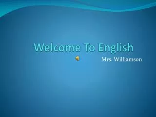 Welcome To English