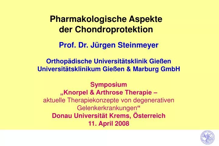 pharmakologische aspekte der chondroprotektion