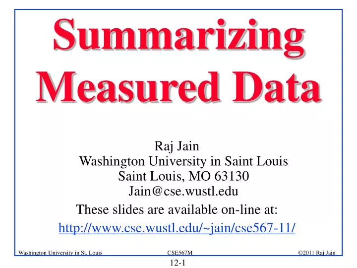 summarizing measured data