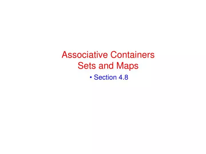 associative containers sets and maps