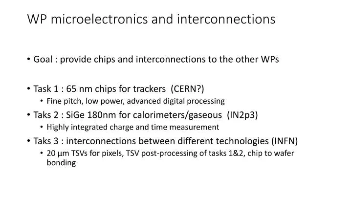 wp microelectronics and interconnections