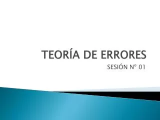 teor a de errores