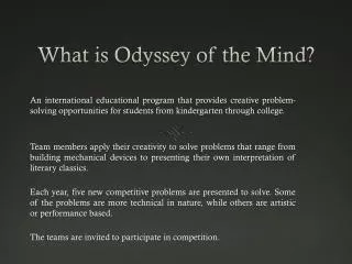 What is Odyssey of the Mind?