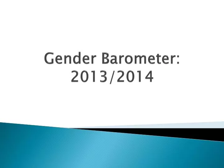 gender barometer 2013 2014