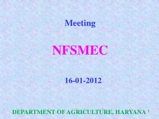 Meeting NFSMEC 16-01-2012