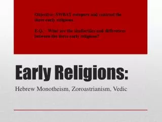 Early Religions: