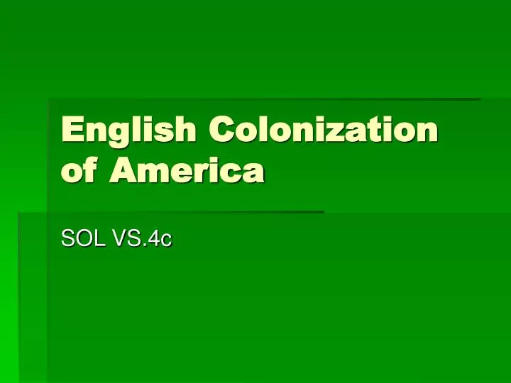 english colonization of america