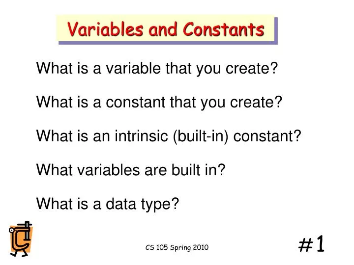 variables and constants