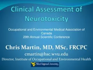 Clinical Assessment of Neurotoxicity