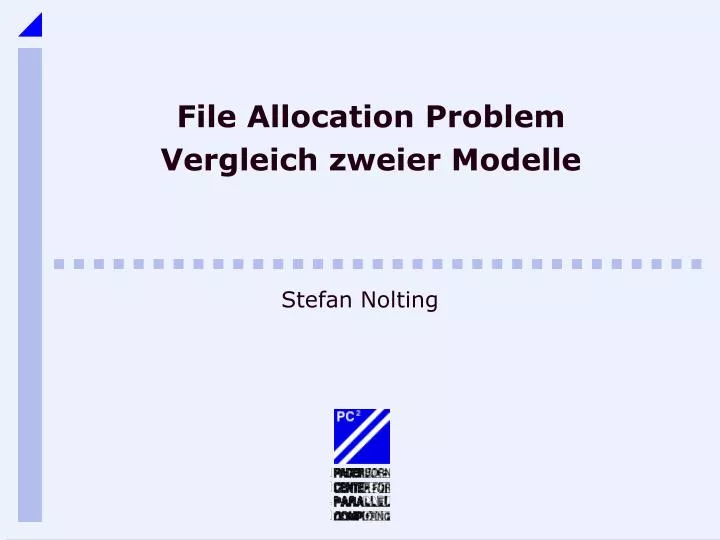 file allocation problem vergleich zweier modelle