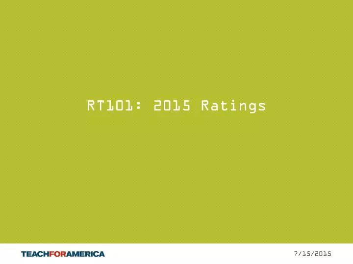 rt101 2015 ratings