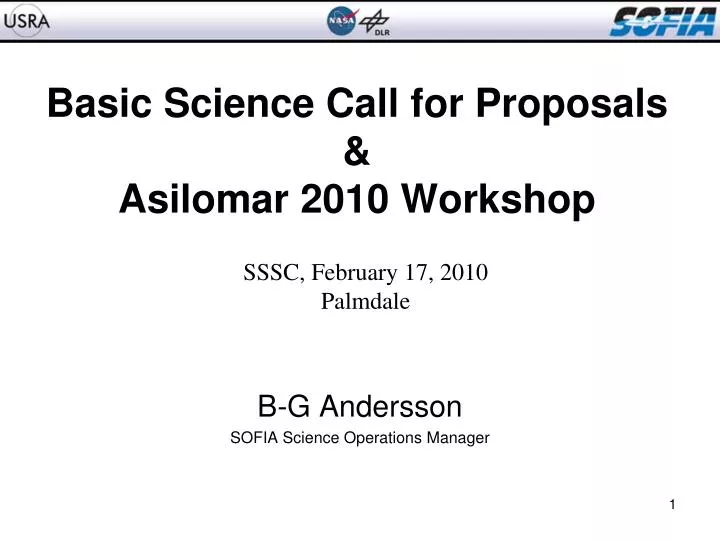 basic science call for proposals asilomar 2010 workshop