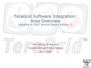 TeraGrid Software Integration: Area Overview (detailed in 2007 Annual Report Section 3)