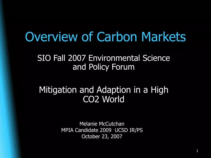overview of carbon markets