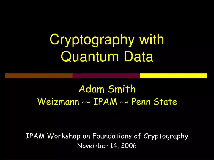 cryptography with quantum data