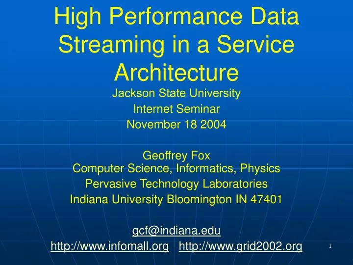 high performance data streaming in a service architecture